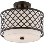 2 Light English Bronze Ceiling Light fixture with Steel base material-Lighting LumensFlush Mount Ceiling Lights