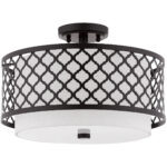 3 Light English Bronze Ceiling Light fixture with Steel base material-Lighting LumensFlush Mount Ceiling Lights