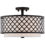 3 Light English Bronze Ceiling Light fixture with Steel base material-Lighting LumensFlush Mount Ceiling Lights