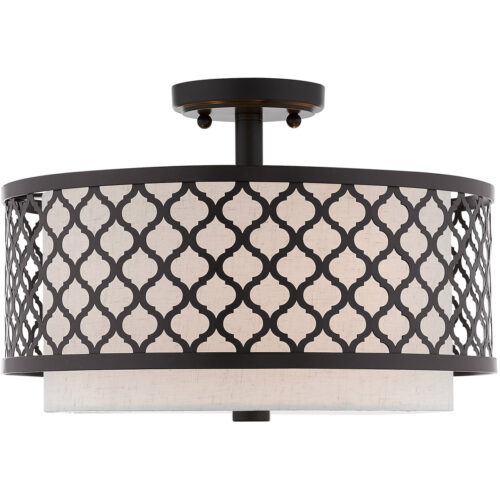 3 Light English Bronze Ceiling Light fixture with Steel base material-Lighting LumensFlush Mount Ceiling Lights