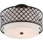 3 Light English Bronze Ceiling Light fixture with Steel base material-Lighting LumensFlush Mount Ceiling Lights