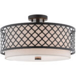 3 Light English Bronze Ceiling Light fixture with Steel base material-Lighting LumensFlush Mount Ceiling Lights