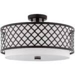 3 Light English Bronze Ceiling Light fixture with Steel base material-Lighting LumensFlush Mount Ceiling Lights