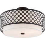 3 Light English Bronze Ceiling Light fixture with Steel base material-Lighting LumensFlush Mount Ceiling Lights