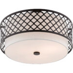 3 Light English Bronze Ceiling Light fixture with Steel base material-Lighting LumensFlush Mount Ceiling Lights