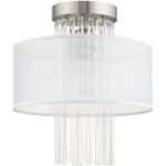 1 Light Brushed Nickel Ceiling Light fixture with Steel base material-Lighting LumensFlush Mount Ceiling Lights