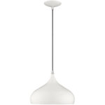 1 Light Shiny White Mini Pendant with Shiny White Metal Shade with Gold Finish Inside Shade-Lighting LumensPendant Lights