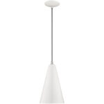 1 Light Shiny White Mini Pendant with Shiny White Metal Shade with Gold Finish Inside Shade-Lighting LumensPendant Lights