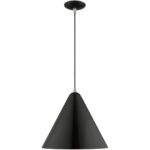 1 Light Shiny Black Mini Pendant with Shiny Black Metal Shade with Gold Finish Inside Shade-Lighting LumensPendant Lights