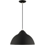 1 Light Black Mini Pendant with Black Metal Shade with Gold Finish Inside Shade-Lighting LumensPendant Lights