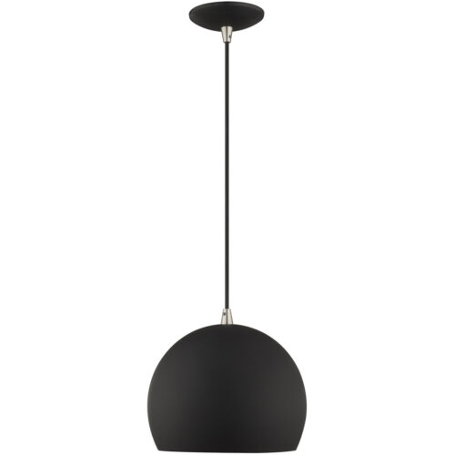 1 Light Black Mini Pendant with Black Metal Shade with Gold Finish Inside Shade-Lighting LumensPendant Lights