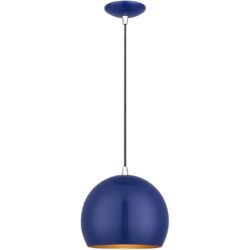 41181-37 1 Light Shiny Cobalt Blue Globe Pendant-Lighting LumensPendant Lights