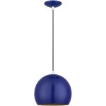 41181-37 1 Light Shiny Cobalt Blue Globe Pendant-Lighting LumensPendant Lights