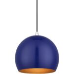 41181-37 1 Light Shiny Cobalt Blue Globe Pendant-Lighting LumensPendant Lights