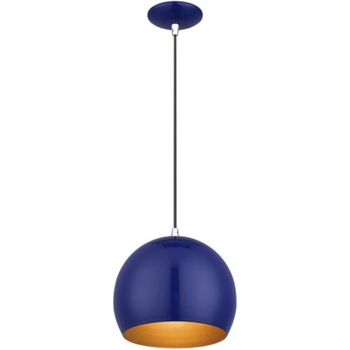 41181-37 1 Light Shiny Cobalt Blue Globe Pendant-Lighting LumensPendant Lights