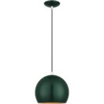 41181-97 1 Light Shiny Hunter Green Globe Pendant-Lighting LumensPendant Lights