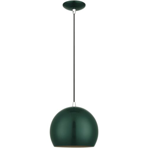 41181-97 1 Light Shiny Hunter Green Globe Pendant-Lighting LumensPendant Lights