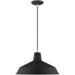 1 Light Black Mini Pendant with Black Metal Shade with Gold Finish Inside Shade-Lighting LumensPendant Lights