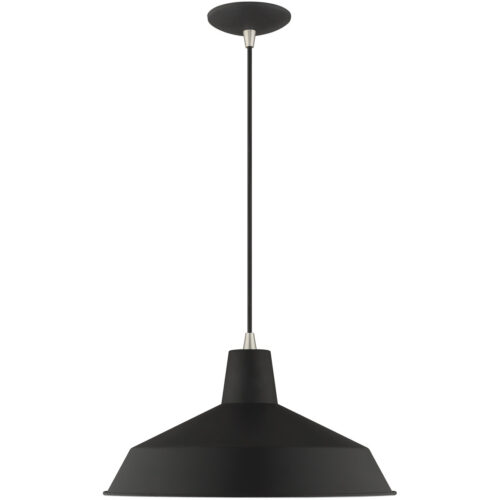 1 Light Black Mini Pendant with Black Metal Shade with Gold Finish Inside Shade-Lighting LumensPendant Lights