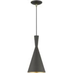 41185-07 1 Light Bronze Pendant with Antique Brass Finish Accents-Lighting LumensPendant Lights