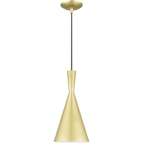 41185-33 1 Light Soft Gold Pendant with Polished Brass Finish Accents-Lighting LumensPendant Lights