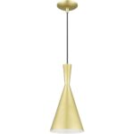 41185-33 1 Light Soft Gold Pendant with Polished Brass Finish Accents-Lighting LumensPendant Lights