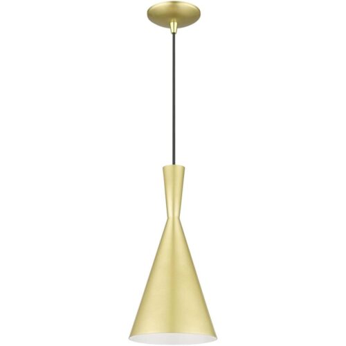 41185-33 1 Light Soft Gold Pendant with Polished Brass Finish Accents-Lighting LumensPendant Lights