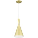 41185-33 1 Light Soft Gold Pendant with Polished Brass Finish Accents-Lighting LumensPendant Lights