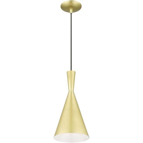 41185-33 1 Light Soft Gold Pendant with Polished Brass Finish Accents-Lighting LumensPendant Lights