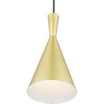 41185-33 1 Light Soft Gold Pendant with Polished Brass Finish Accents-Lighting LumensPendant Lights