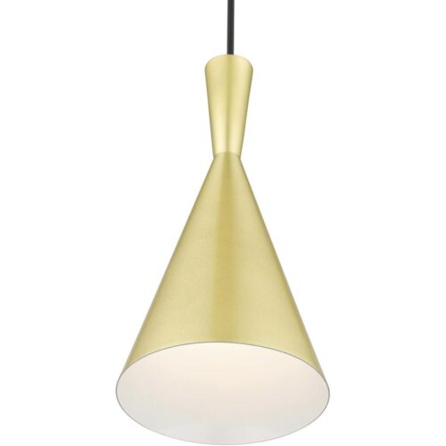 41185-33 1 Light Soft Gold Pendant with Polished Brass Finish Accents-Lighting LumensPendant Lights