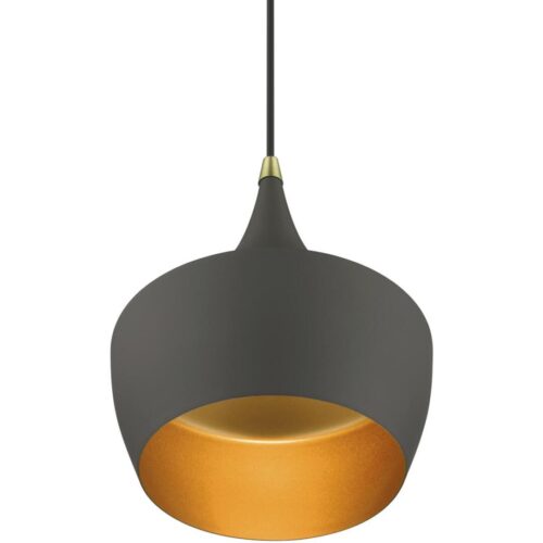 41186-07 1 Light Bronze Pendant with Antique Brass Finish Accents-Lighting LumensPendant Lights