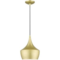 41186-33 1 Light Soft Gold Pendant with Polished Brass Finish Accents-Lighting LumensPendant Lights