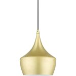 41186-33 1 Light Soft Gold Pendant with Polished Brass Finish Accents-Lighting LumensPendant Lights