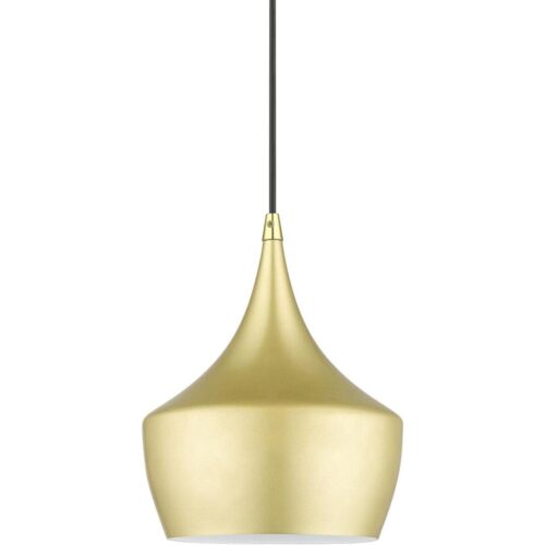 41186-33 1 Light Soft Gold Pendant with Polished Brass Finish Accents-Lighting LumensPendant Lights