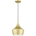 41186-33 1 Light Soft Gold Pendant with Polished Brass Finish Accents-Lighting LumensPendant Lights