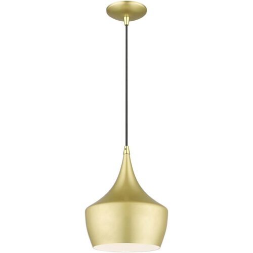 41186-33 1 Light Soft Gold Pendant with Polished Brass Finish Accents-Lighting LumensPendant Lights