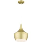 41186-33 1 Light Soft Gold Pendant with Polished Brass Finish Accents-Lighting LumensPendant Lights