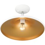 41189-03 1 Light White Semi-Flush with Brushed Nickel Finish Accents-Lighting LumensSemi Flush