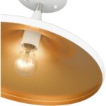 41189-03 1 Light White Semi-Flush with Brushed Nickel Finish Accents-Lighting LumensSemi Flush