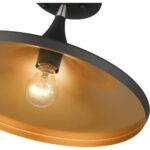 41189-04 1 Light Black Semi-Flush with Brushed Nickel Finish Accents-Lighting LumensSemi Flush