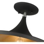 41189-04 1 Light Black Semi-Flush with Brushed Nickel Finish Accents-Lighting LumensSemi Flush