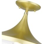 41189-33 1 Light Soft Gold Semi-Flush with Polished Brass Finish Accents-Lighting LumensSemi Flush