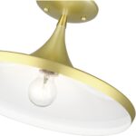 41189-33 1 Light Soft Gold Semi-Flush with Polished Brass Finish Accents-Lighting LumensSemi Flush