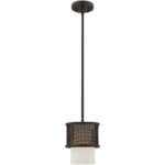 1 Light Bronze Mini Pendant with Bronze Stainless Steel Mesh Shade Shade-Lighting LumensPendant Lights