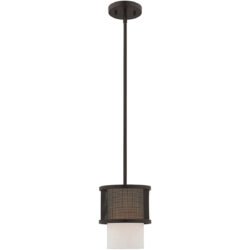 1 Light Bronze Mini Pendant with Bronze Stainless Steel Mesh Shade Shade-Lighting LumensPendant Lights