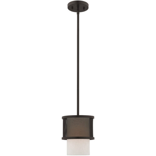 1 Light Bronze Mini Pendant with Bronze Stainless Steel Mesh Shade Shade-Lighting LumensPendant Lights