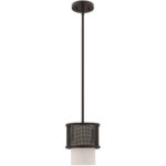 1 Light Bronze Mini Pendant with Bronze Stainless Steel Mesh Shade Shade-Lighting LumensPendant Lights