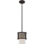 1 Light Bronze Mini Pendant with Bronze Stainless Steel Mesh Shade Shade-Lighting LumensPendant Lights