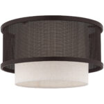 1 Light Bronze Ceiling Light fixture with Bronze Stainless Steel Mesh Shade-Lighting LumensFlush Mount Ceiling Lights